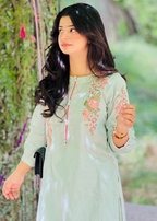 Haya'S Creation Embroidered Pistachio Green Doria Lawn Dress with Farshi Shalwar Women 2pcs