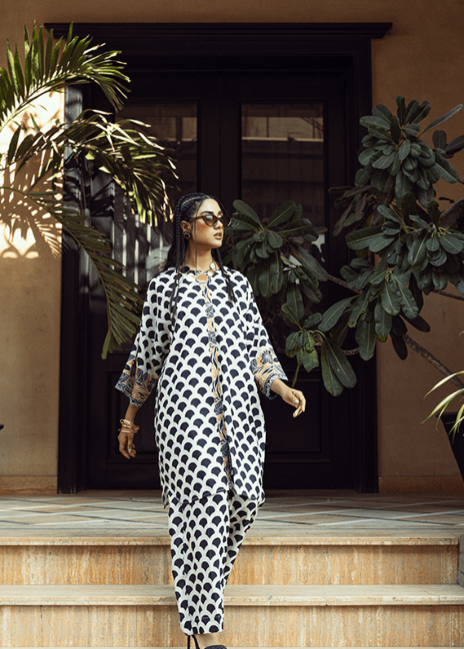 Kaanthaa Saffron Sunset Stitched () Women 2pcs