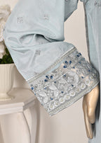 Khombi Raya BZ 164 Light Blue Formal Embroidered Dress Women 3pcs