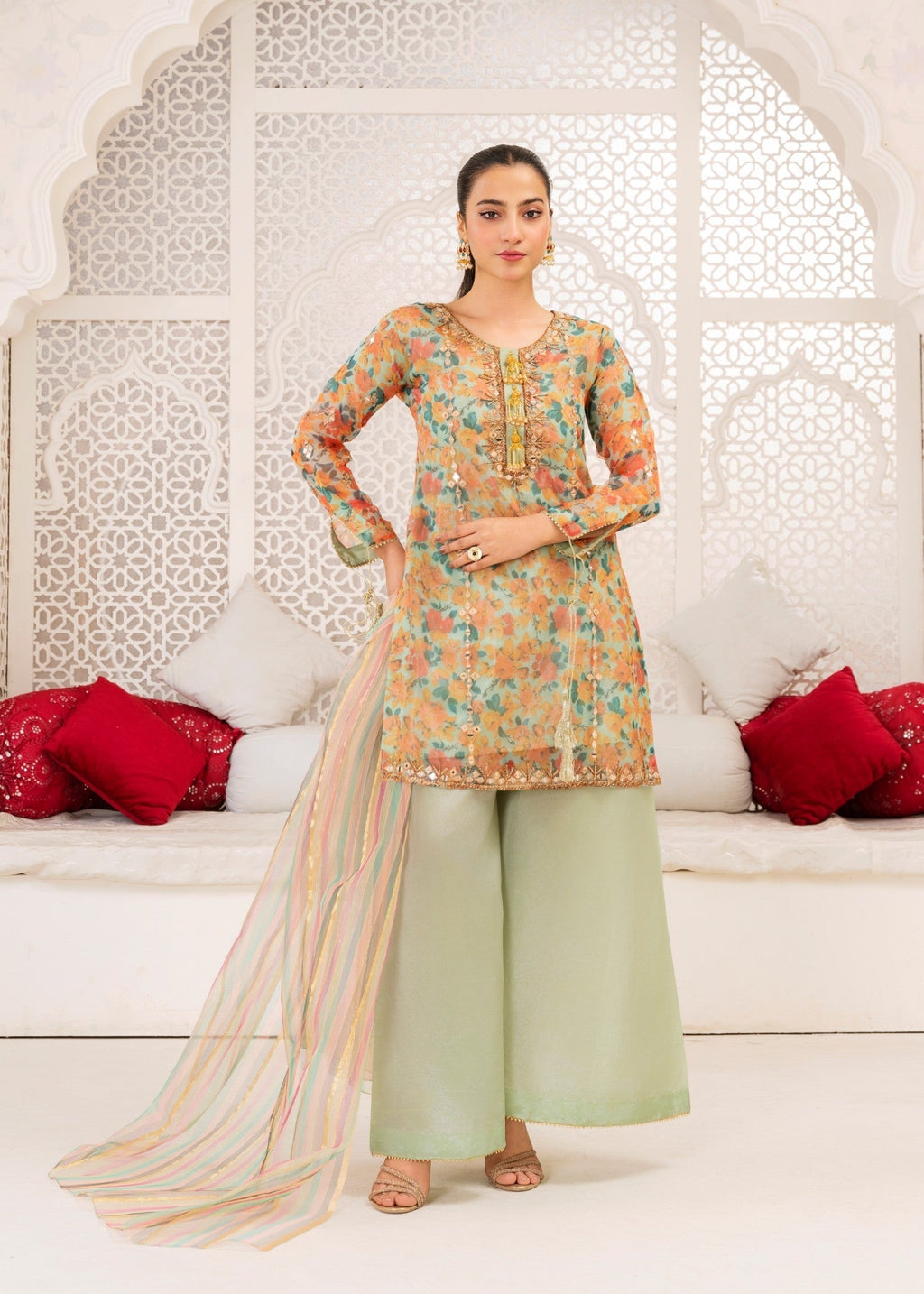 Miss & Mrs Organza tasal Women 3pcs
