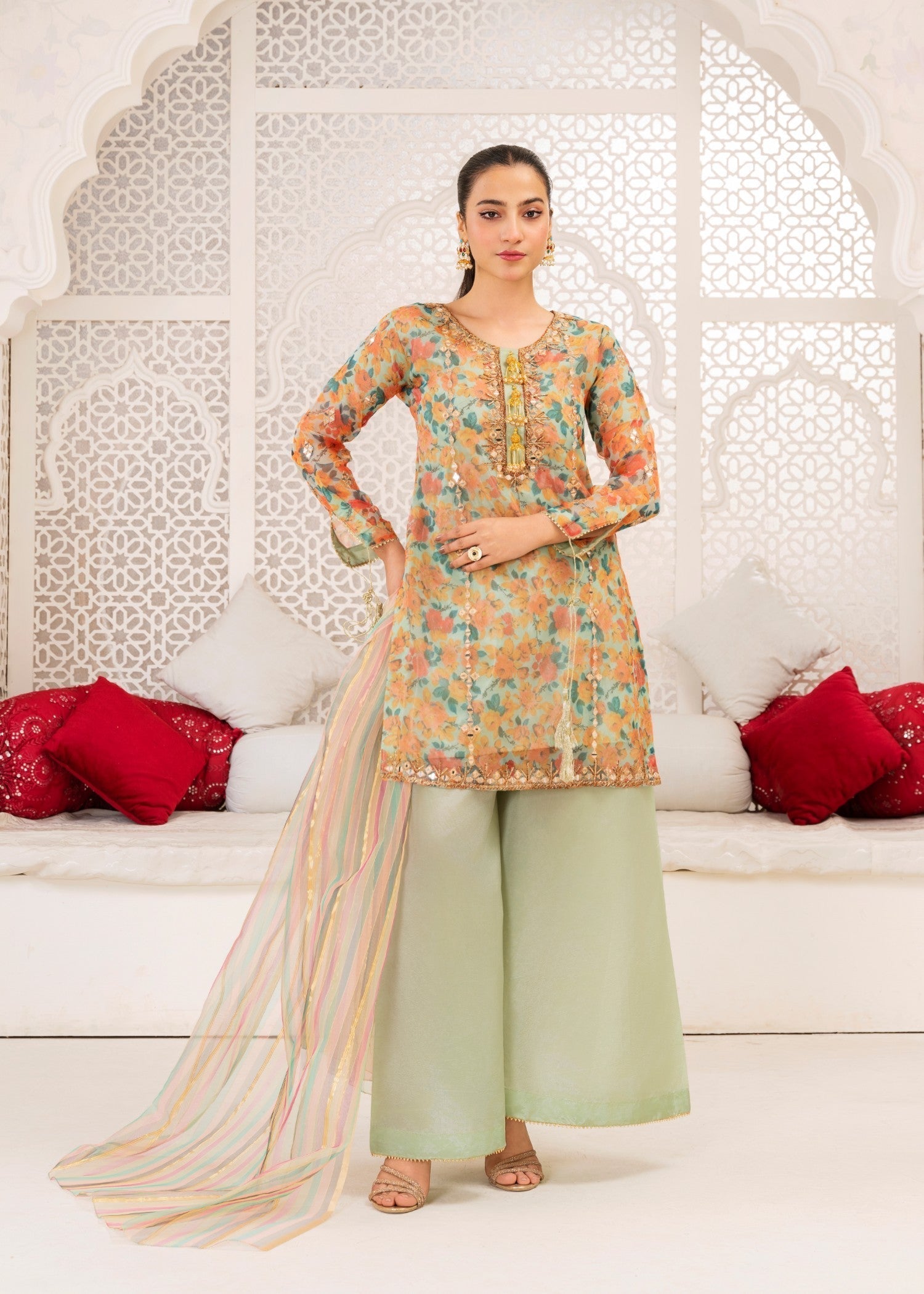 Miss & Mrs Organza tasal Women 3pcs