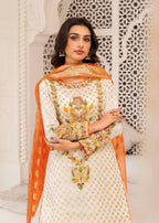 Miss & Mrs Siza white sharar Women 3pcs