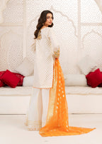 Miss & Mrs Siza white sharar Women 3pcs