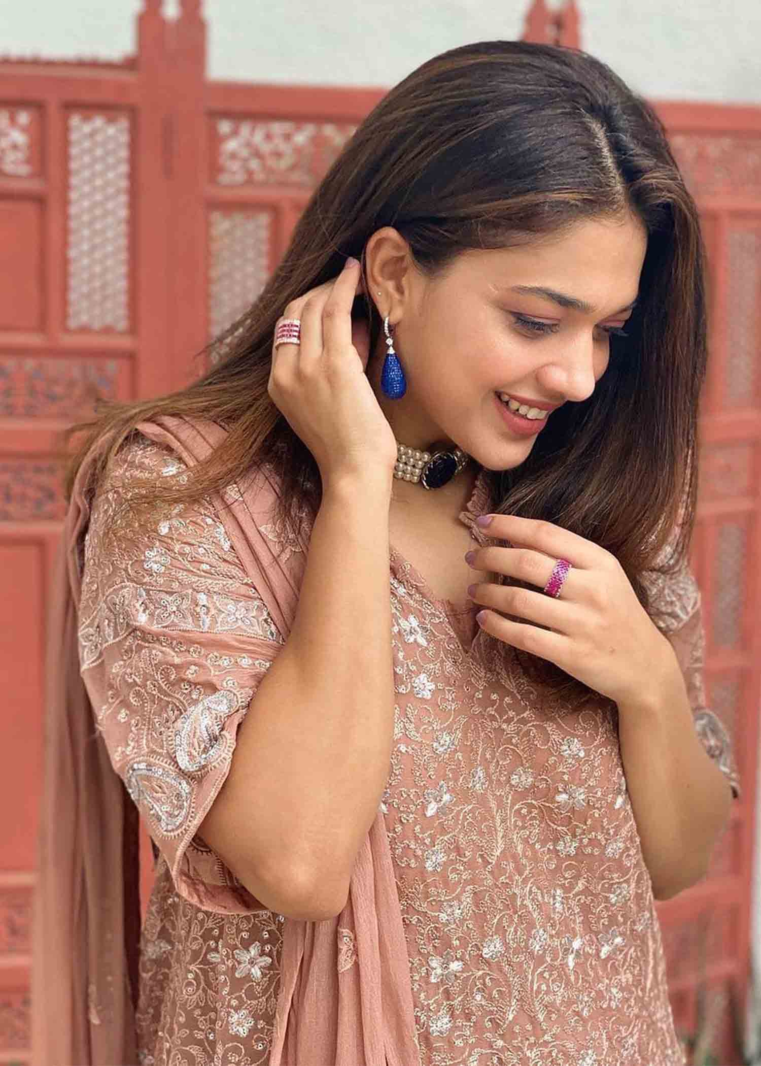 Anum Jung BEIGE CHIFFON EMB 194 Women 4pcs