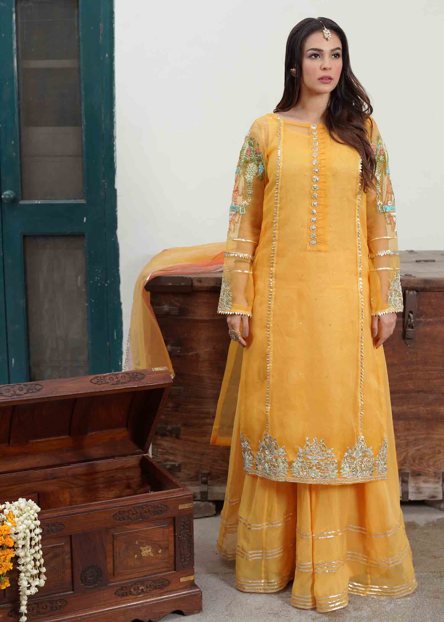 Hem Lotus Outfit Saffron Women 4pcs