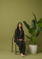 Buzzazi Black Chunri Printed Suit Women 2pcs