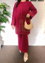 The Turkish Wear Sea Shell Maroon Women 2pcs