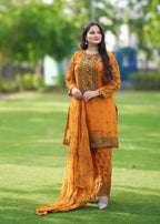 Four Season Boutique ZAMDA CHIFFON MUSTARD Women 3pcs