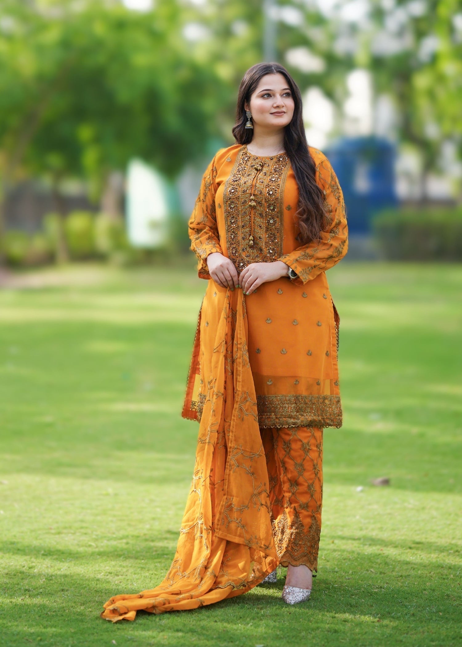 Four Season Boutique ZAMDA CHIFFON MUSTARD Women 3pcs