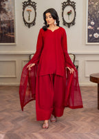Akhrot Clothing Deep red Farshi Women 3pcs