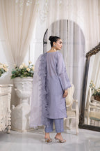 Lakhany Ready to wear Embroidered Raw Silk With Embroidered Organza Dupatta Women 3pcs