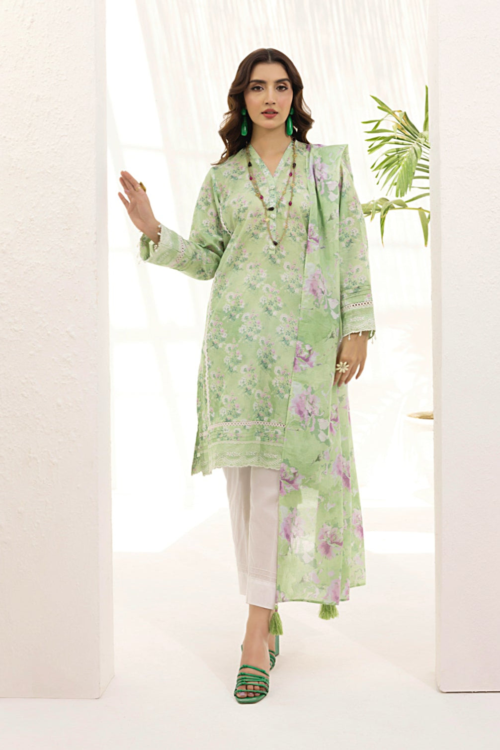 Lakhany Stitched Printed Shirt & Dupatta Women 2pcs