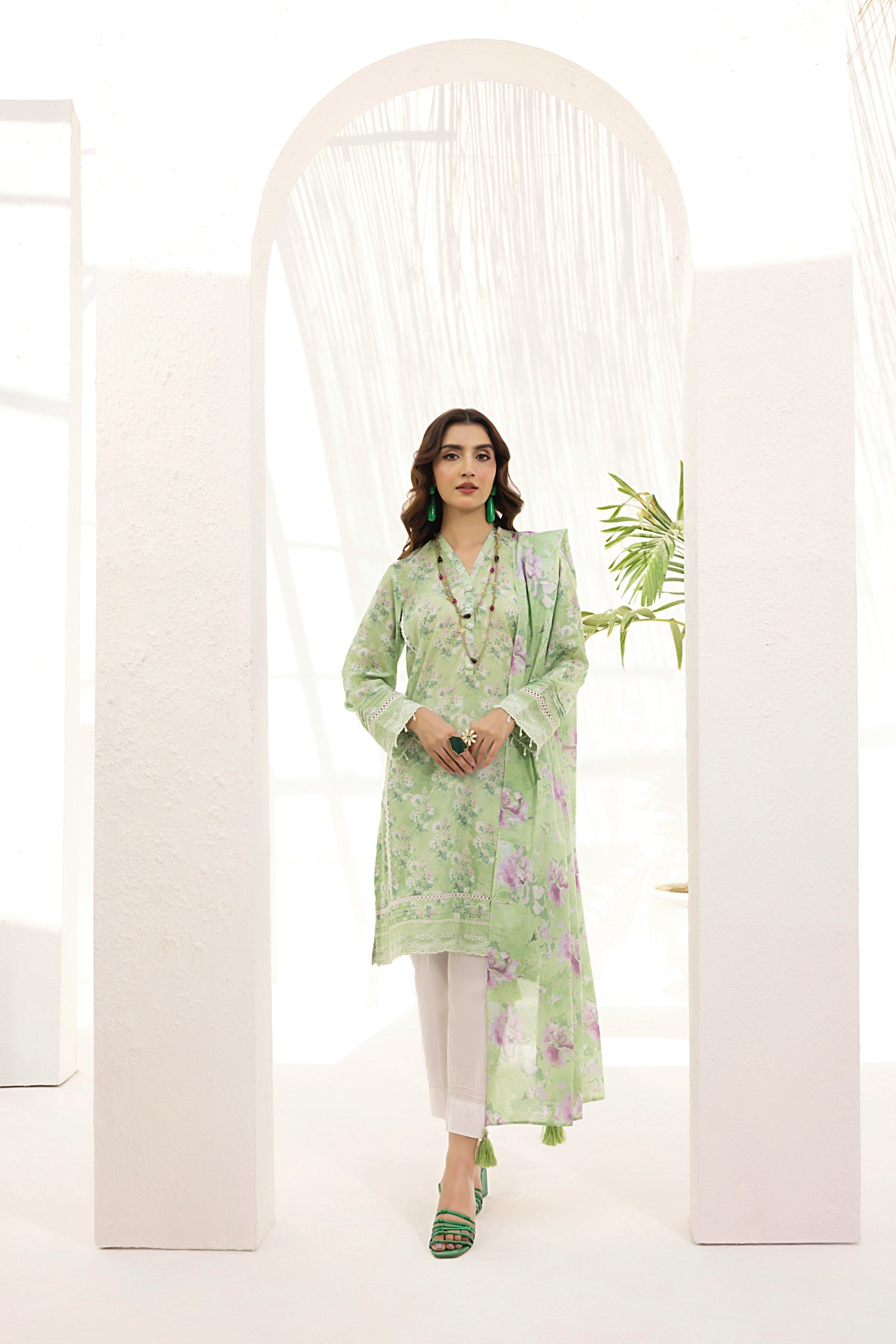 Lakhany Stitched Printed Shirt & Dupatta Women 2pcs
