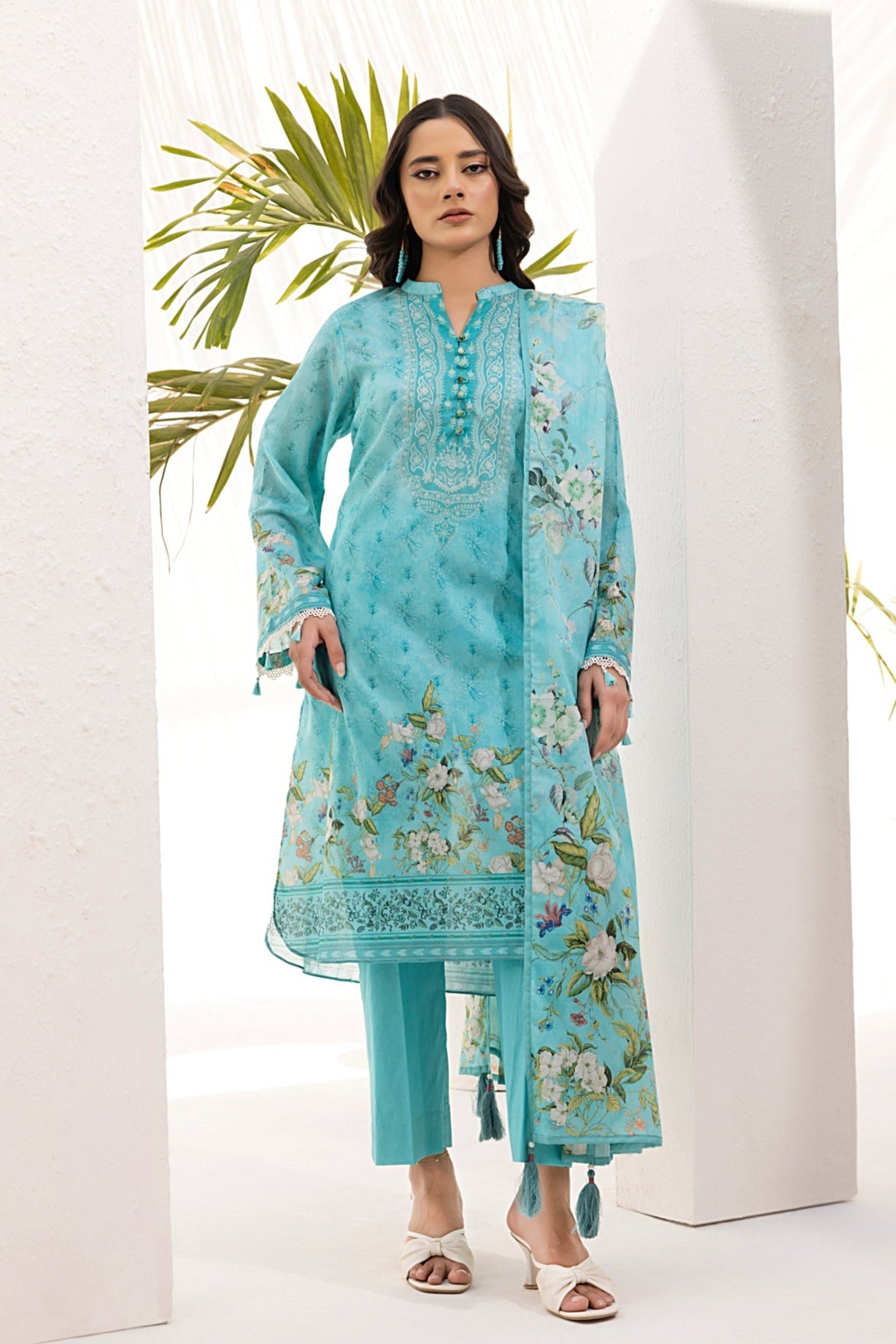 Lakhany Stitched Printed Shirt & Dupatta Women 2pcs