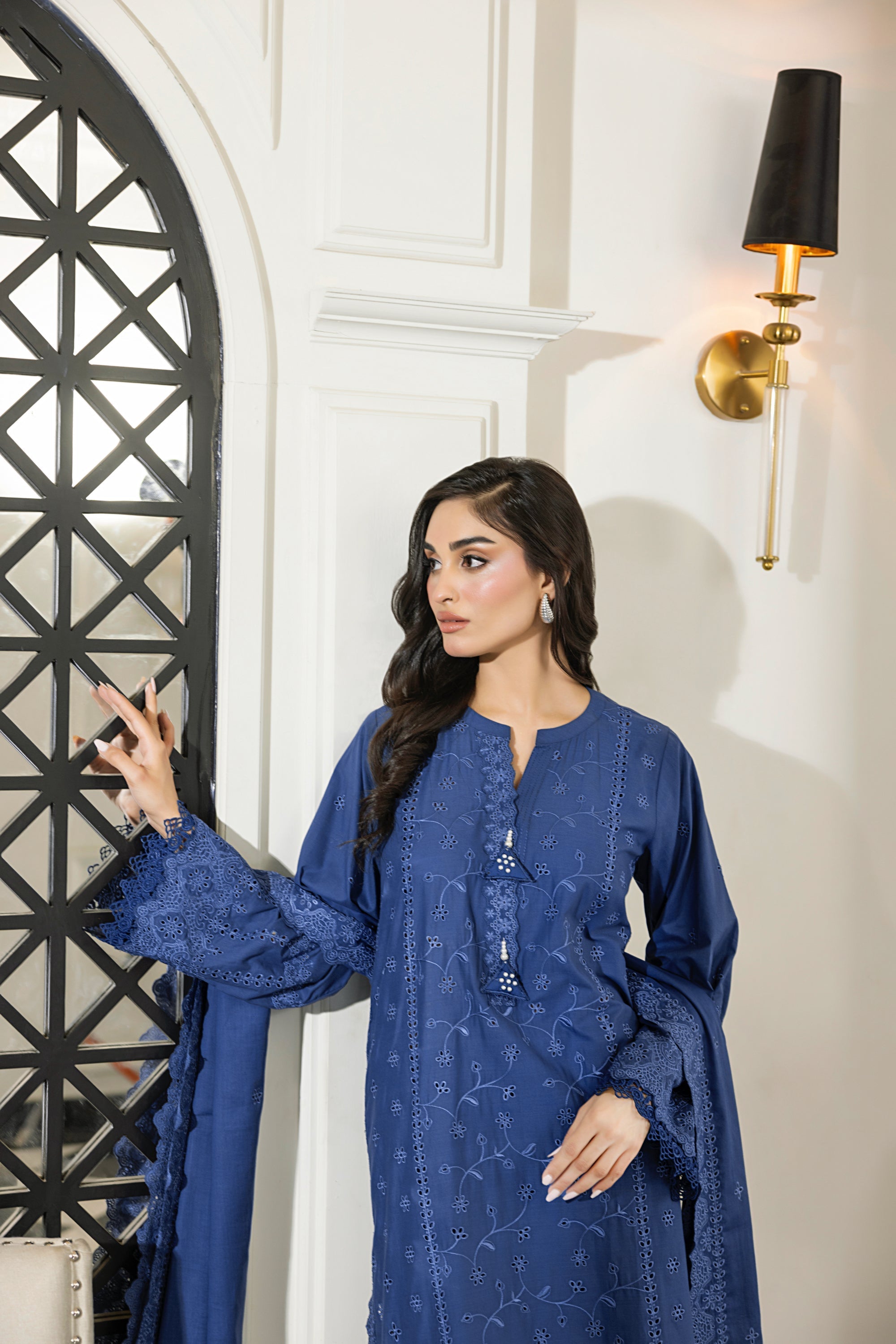 Lakhany Stitched Embroidered With Embroidered Lawn Dupatta Women 3pcs