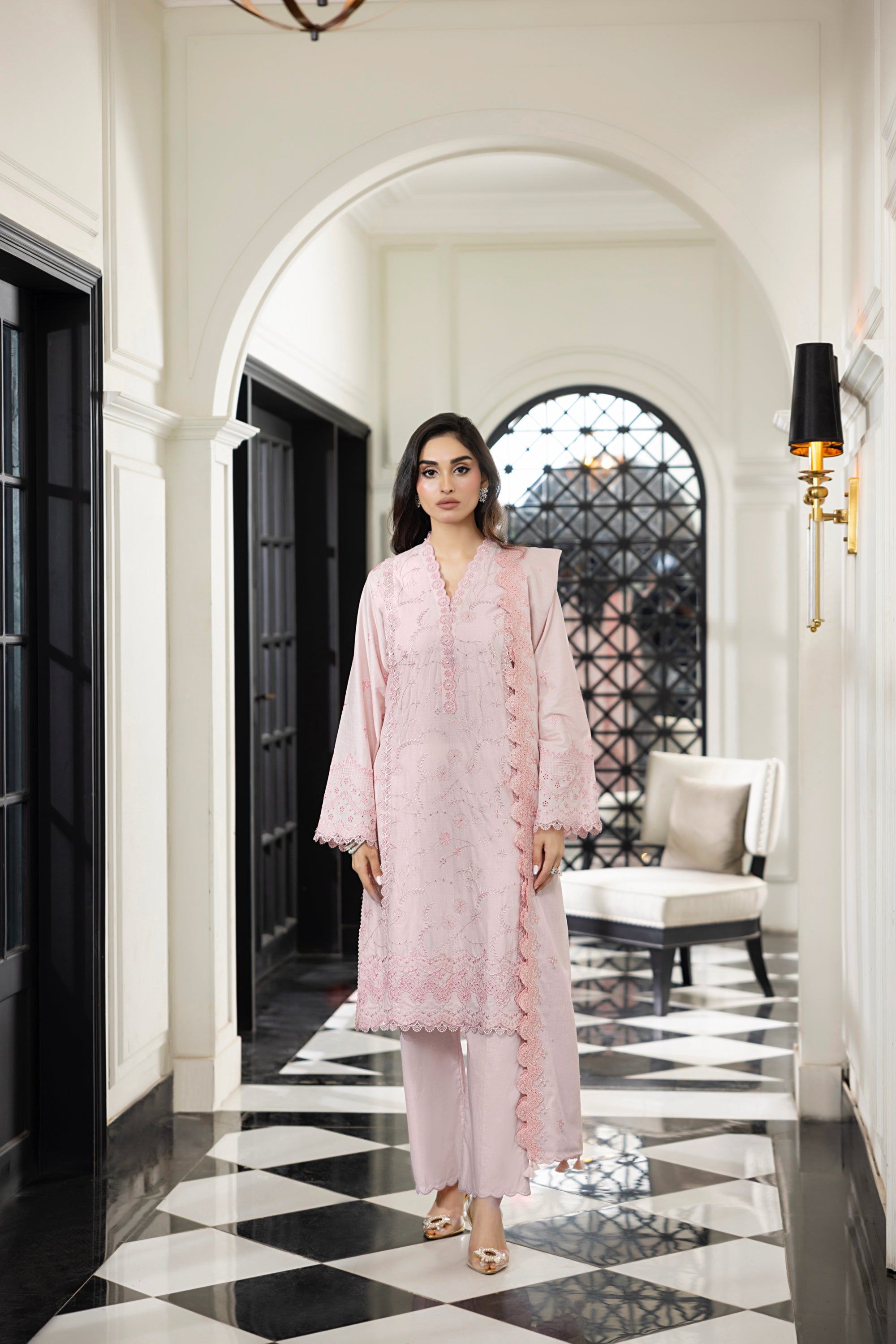 Lakhany Stitched Embroidered With Embroidered Lawn Dupatta Women 3pcs