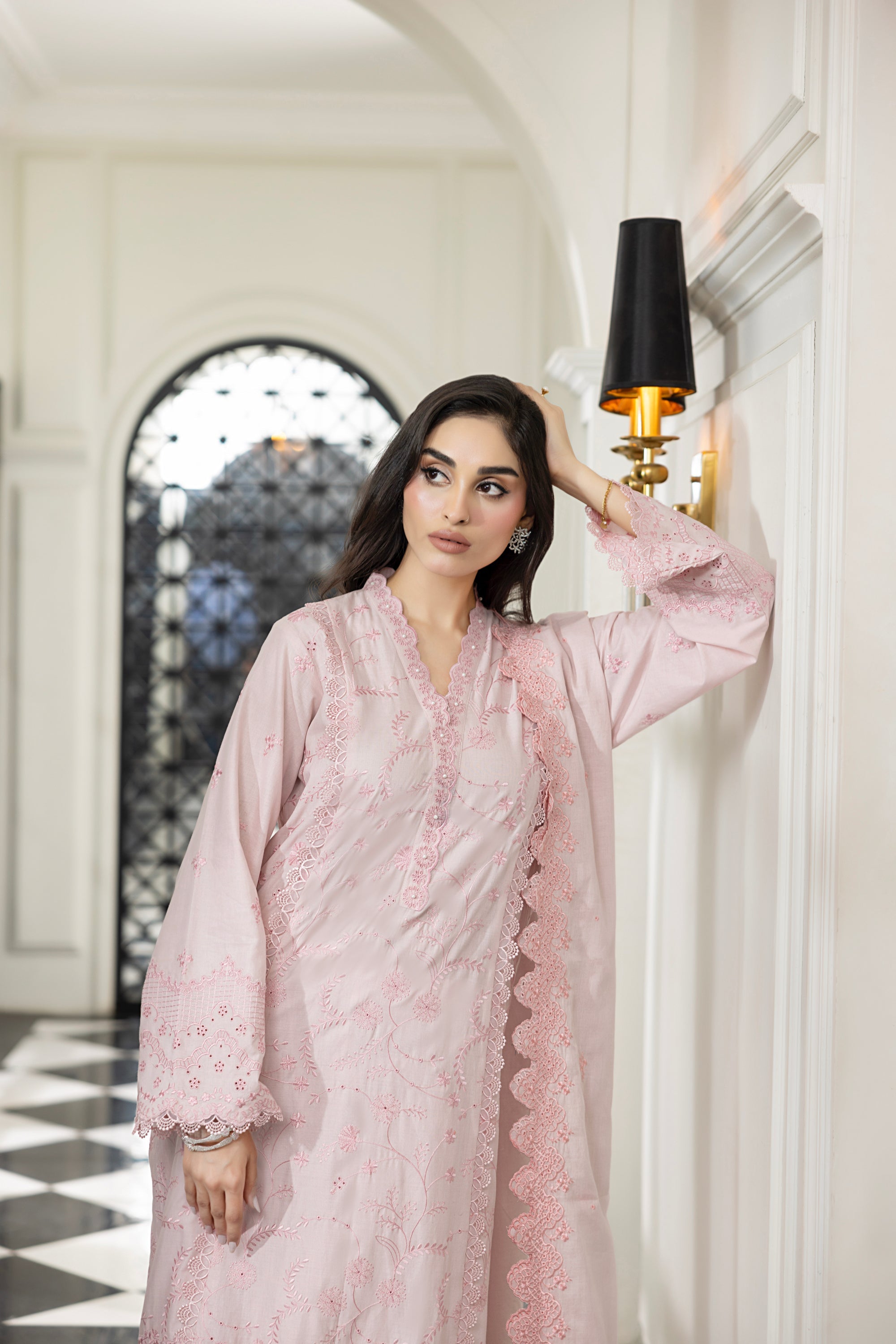 Lakhany Stitched Embroidered With Embroidered Lawn Dupatta Women 3pcs