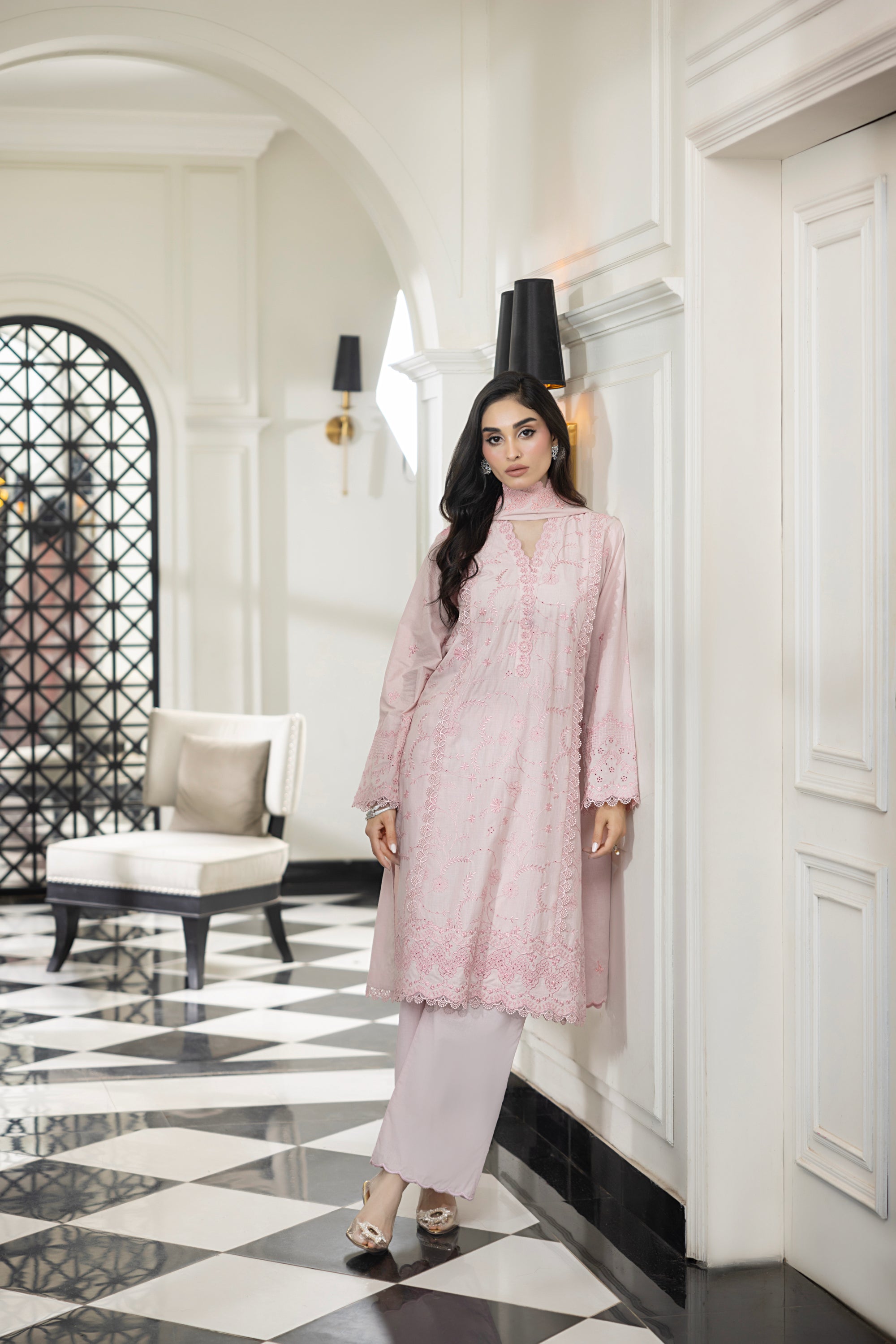 Lakhany Stitched Embroidered With Embroidered Lawn Dupatta Women 3pcs