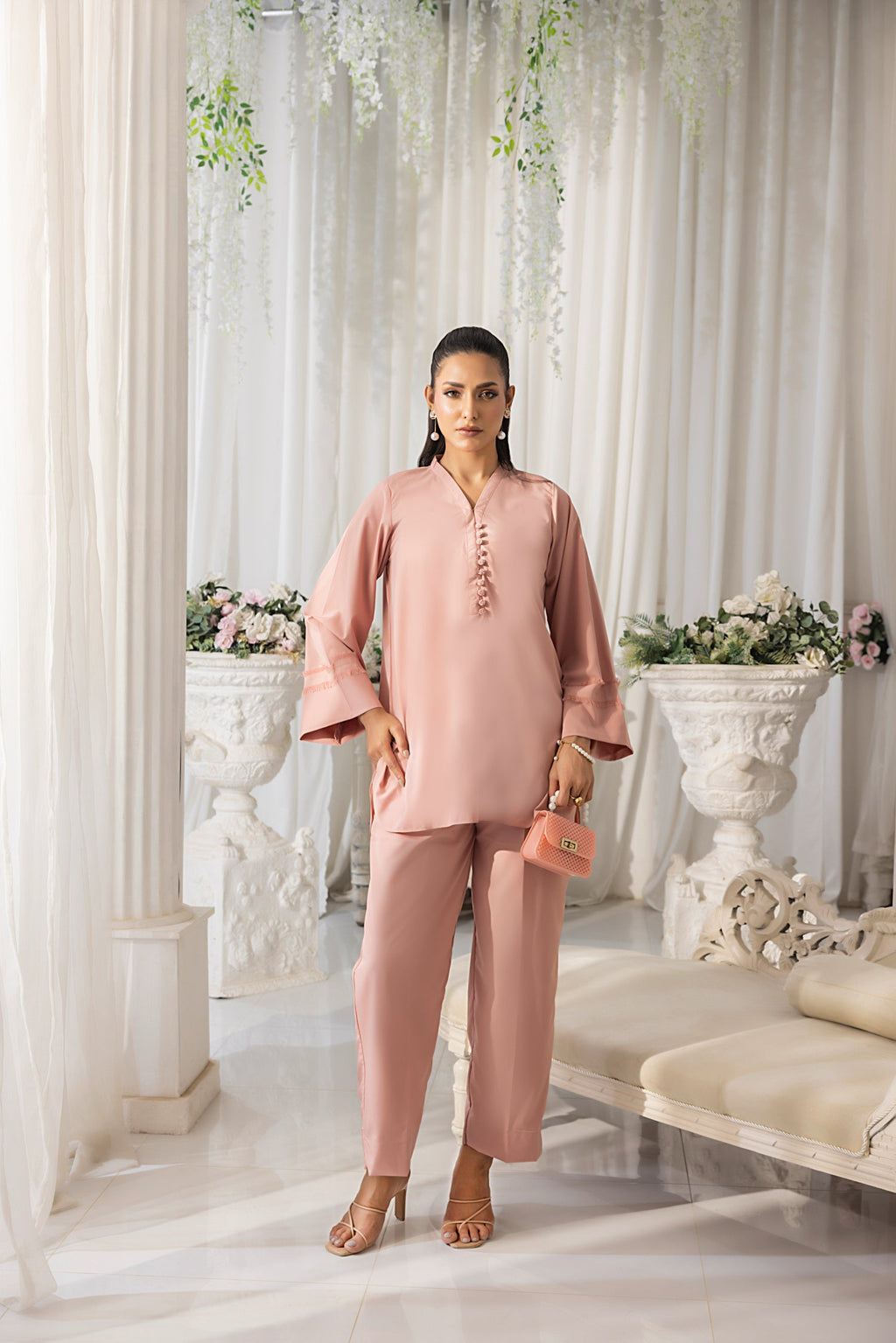 Lakhany Ready to wear Dyed Crepe Shirt & Trouser Women 2pcs