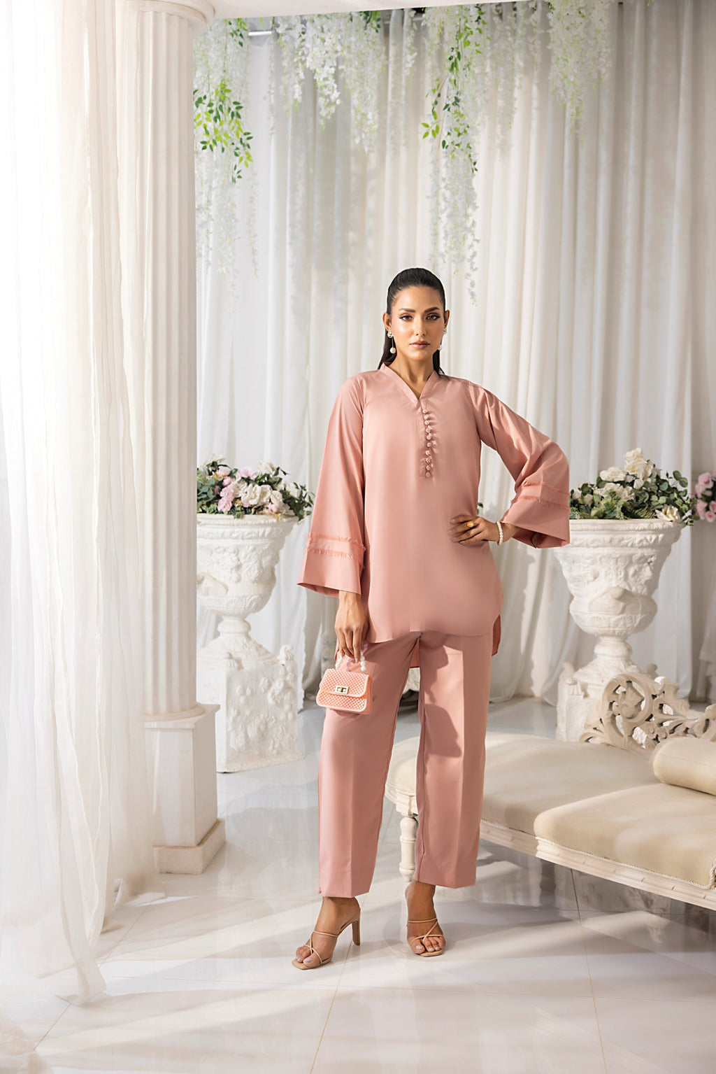 Lakhany Ready to wear Dyed Crepe Shirt & Trouser Women 2pcs