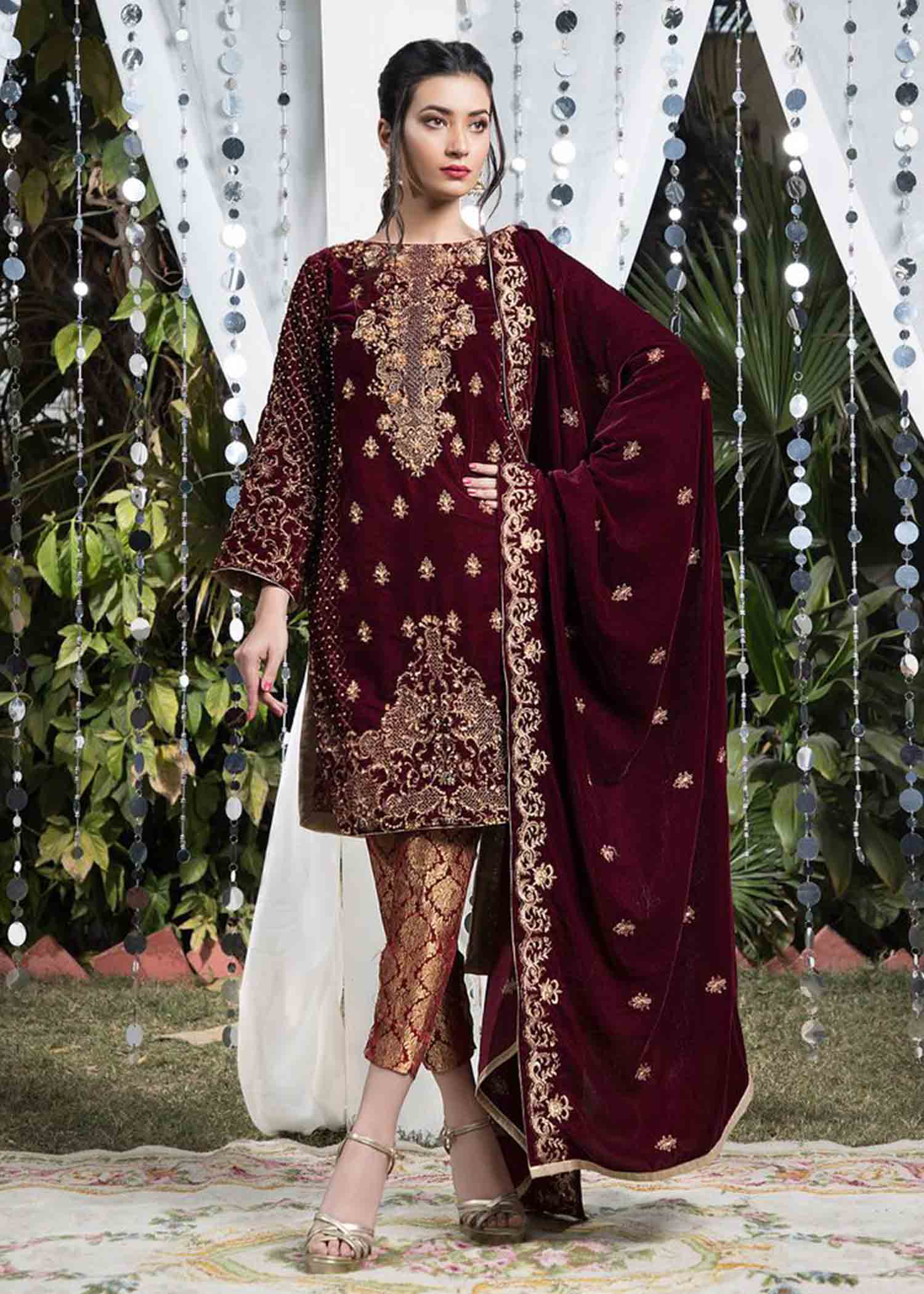 Laleen Maroon Fantasy Women 3pcs