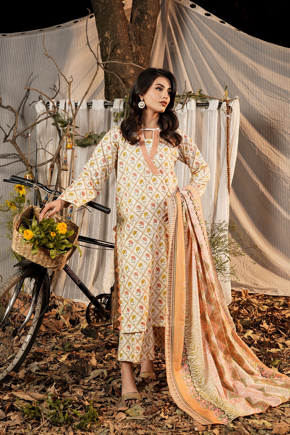 Safwa 3P Printed Suit Lawn Pret ( Ready To Wear ) Women 3pcs