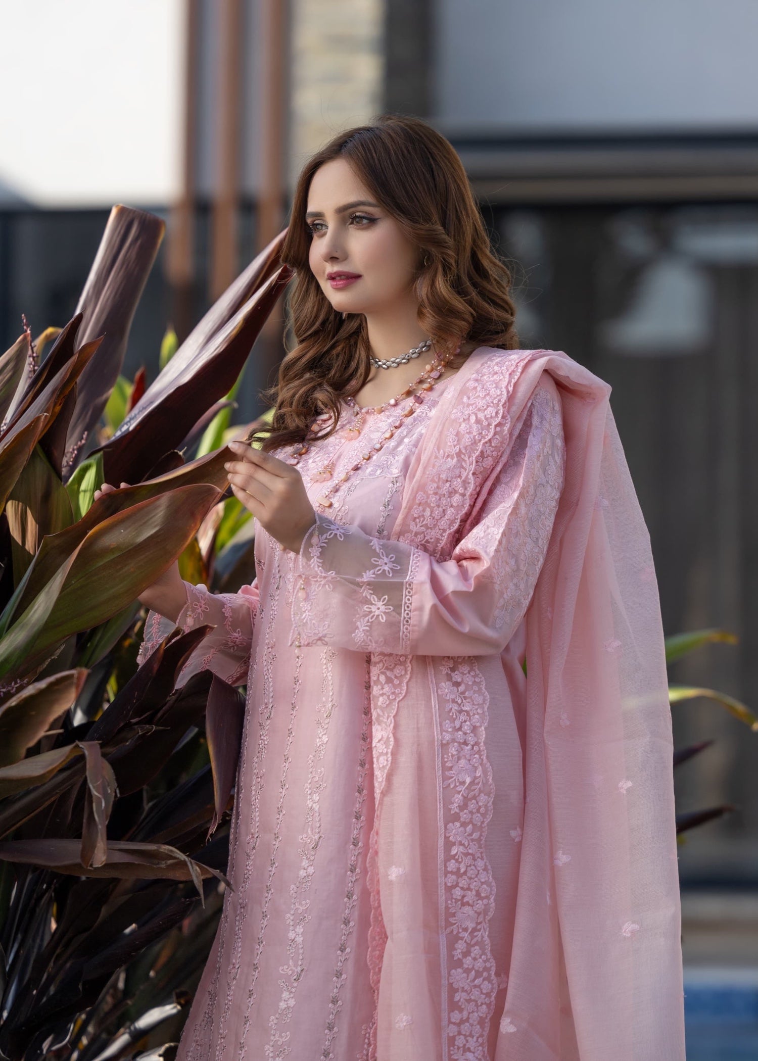 Suits By Sadia BABYPINK CHIKANKARI LAWN Women 3pcs