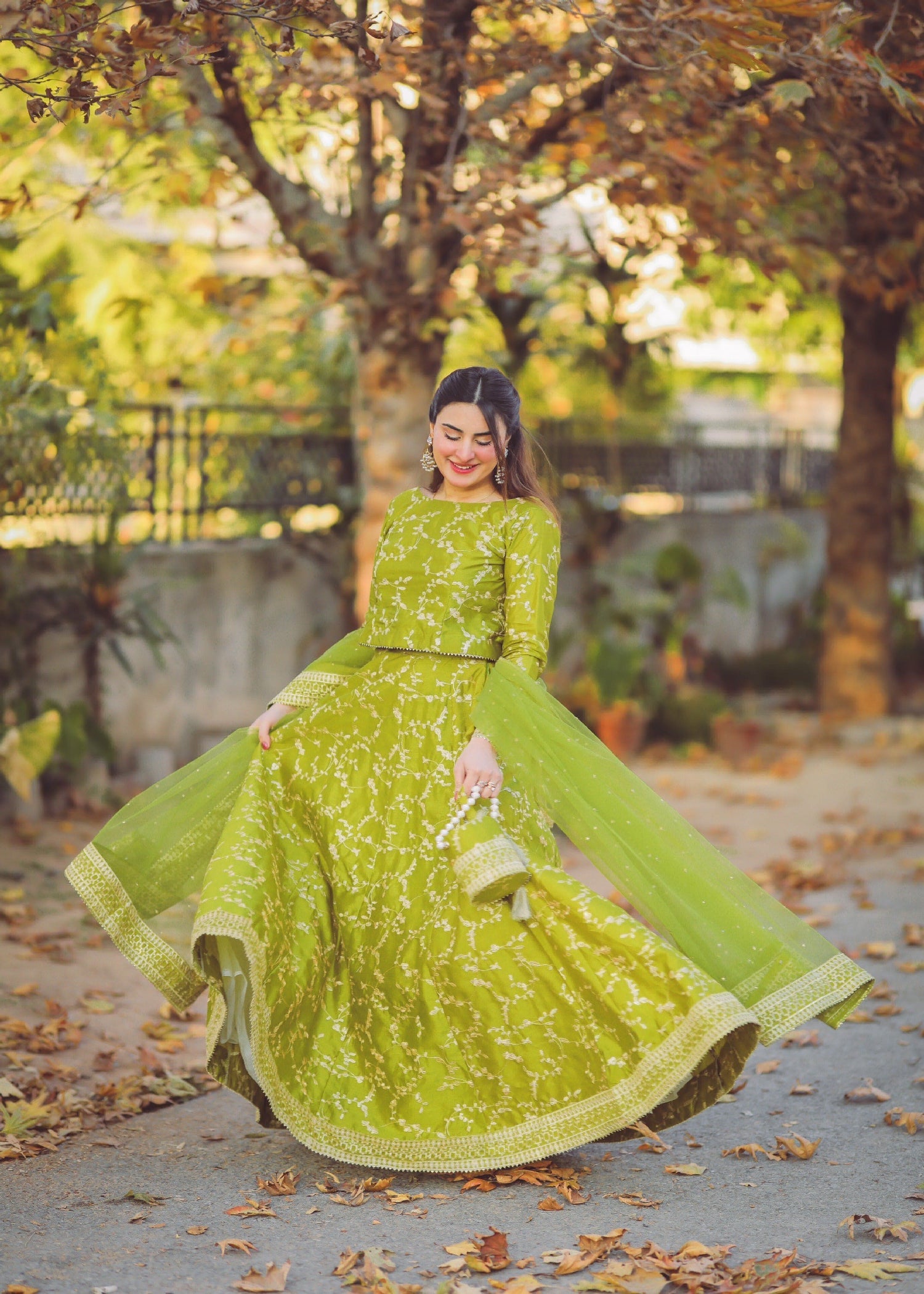 Peraan by SH Ghazal Apple Green Women 3pcs