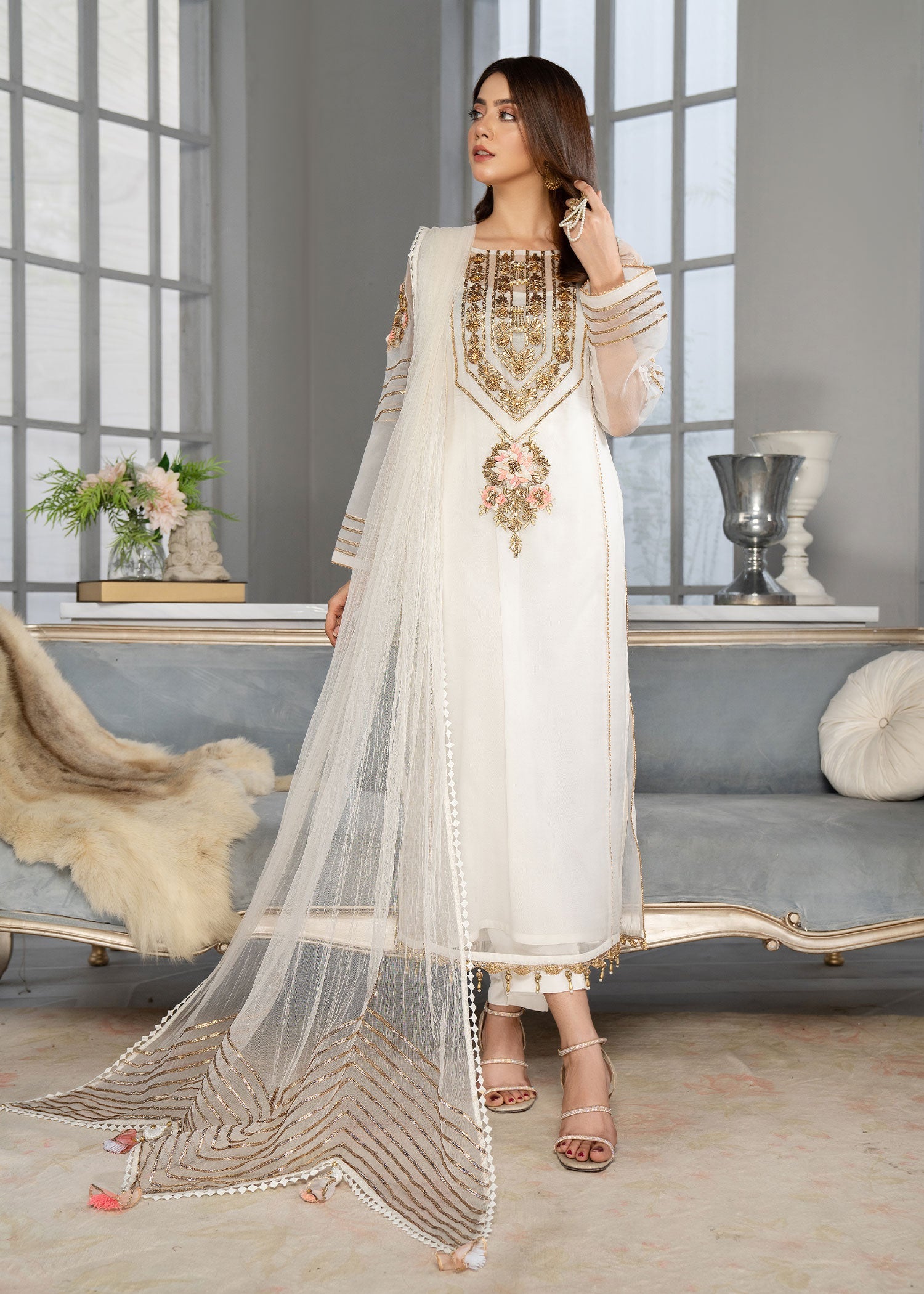 Khuda Baksh Creations M 101 White Women