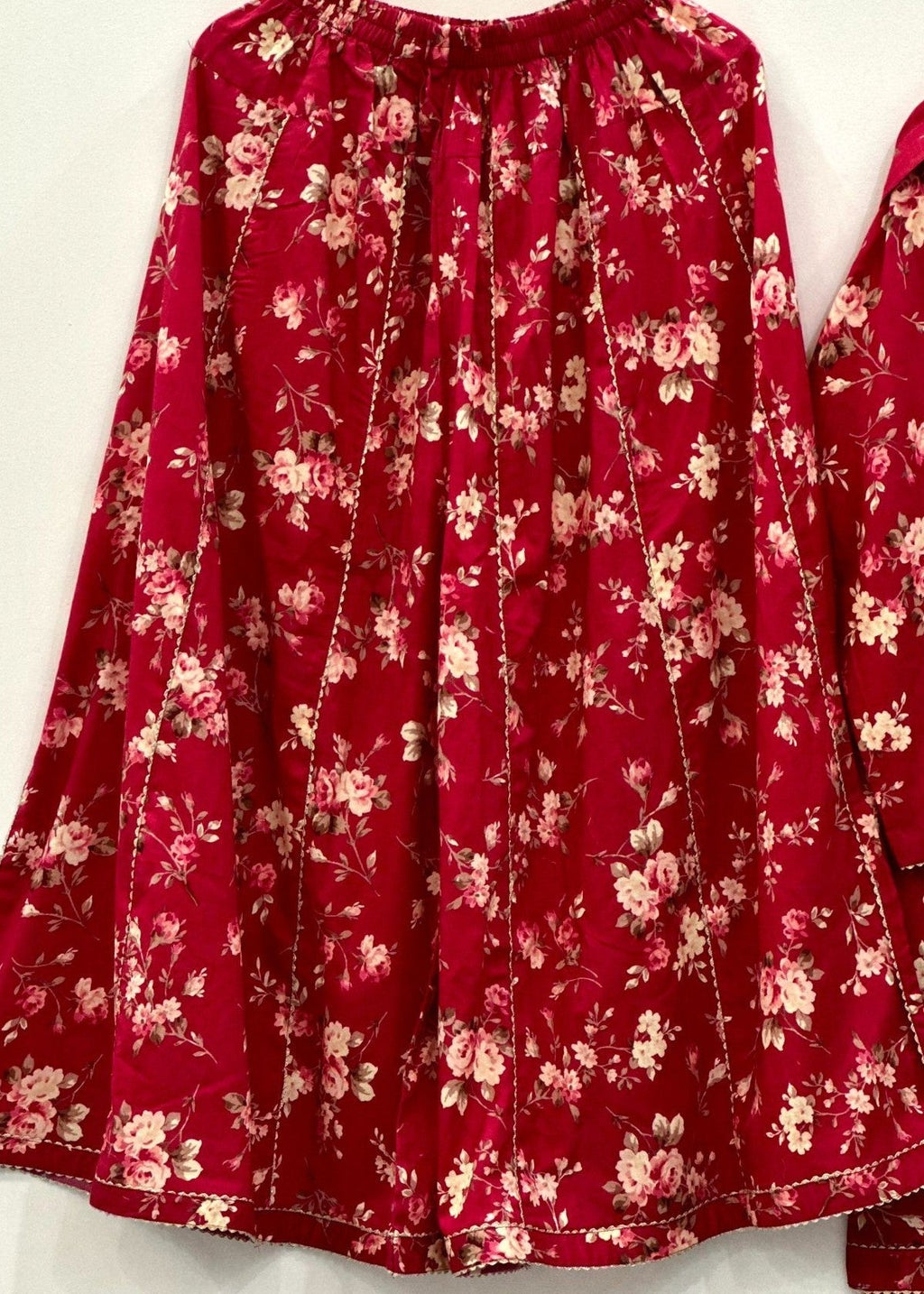 Ayesha B mehroon lawn suit flapper style (sabeen) Women 3pcs