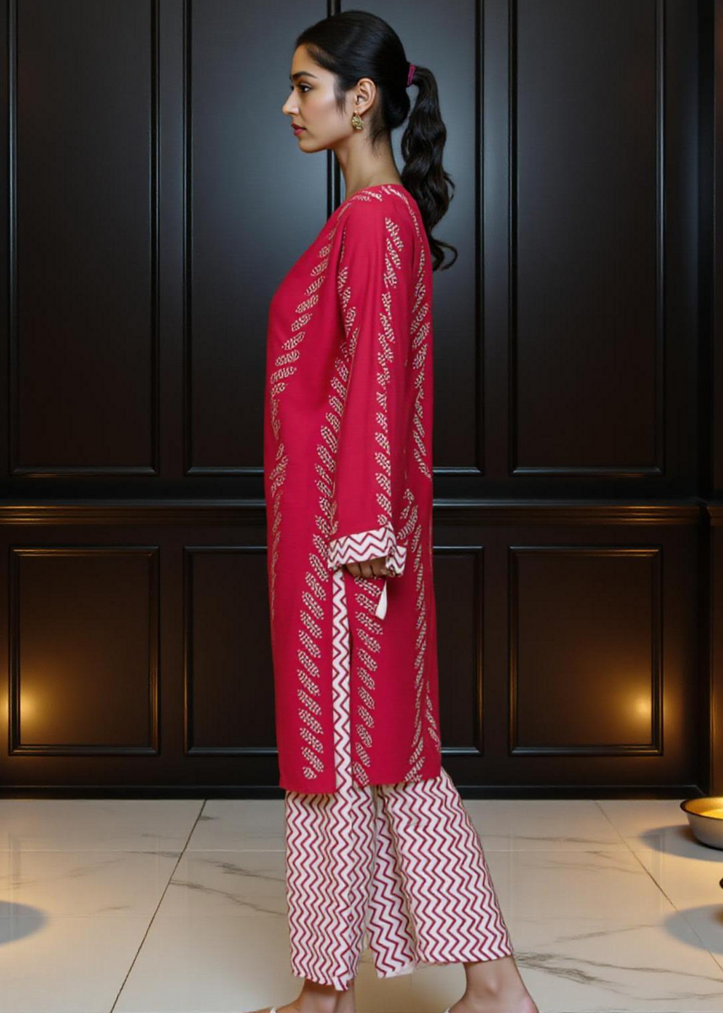 Anabya Garments Contrast Pink Women 2pcs