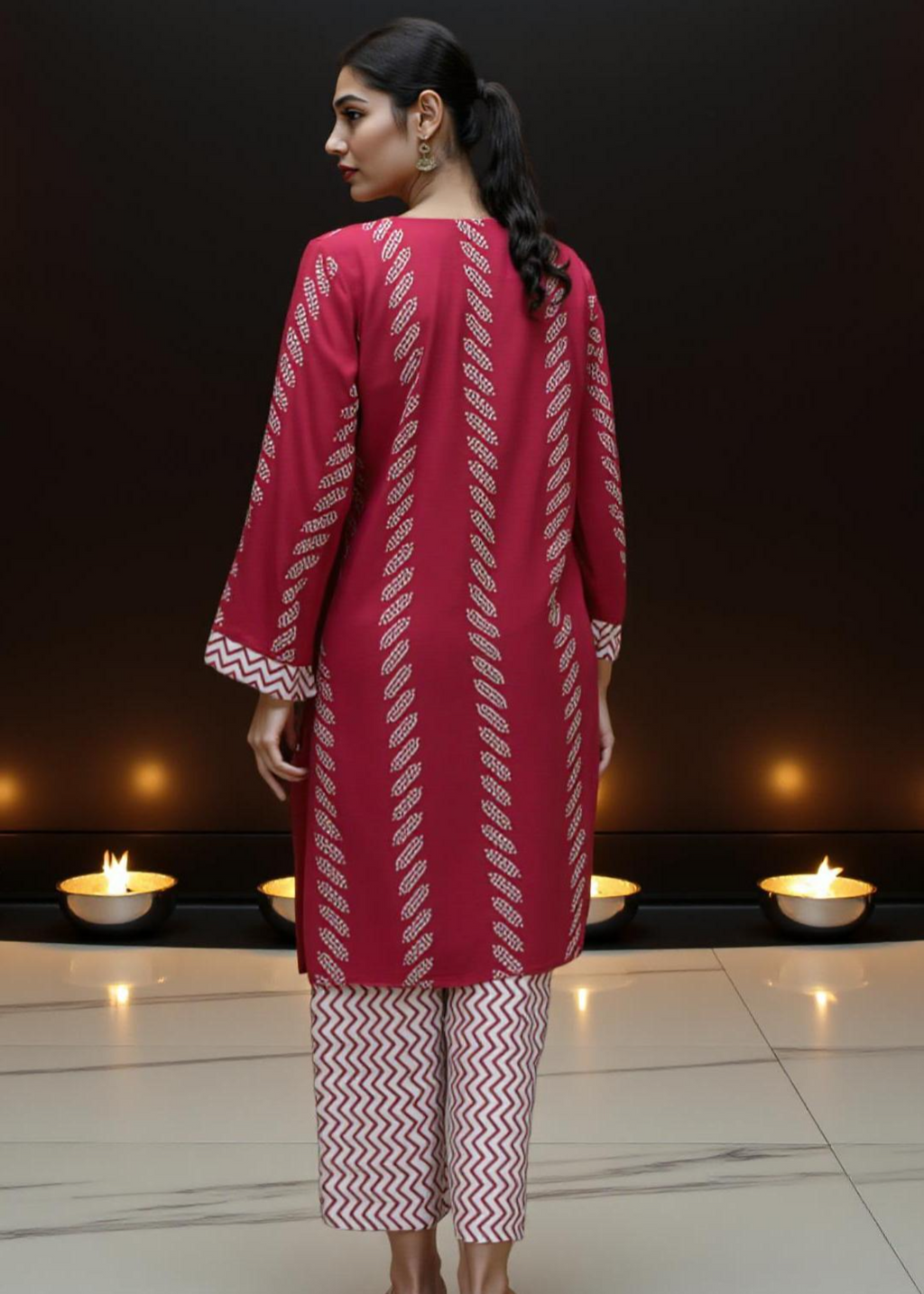 Anabya Garments Contrast Pink Women 2pcs