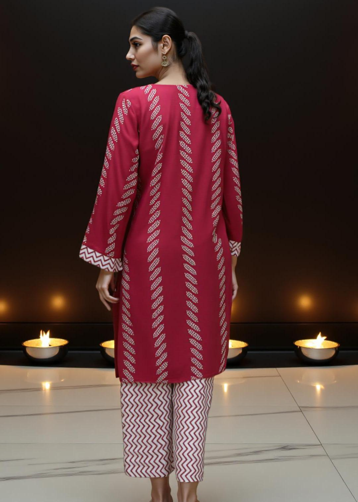 Anabya Garments Contrast Pink Women 2pcs