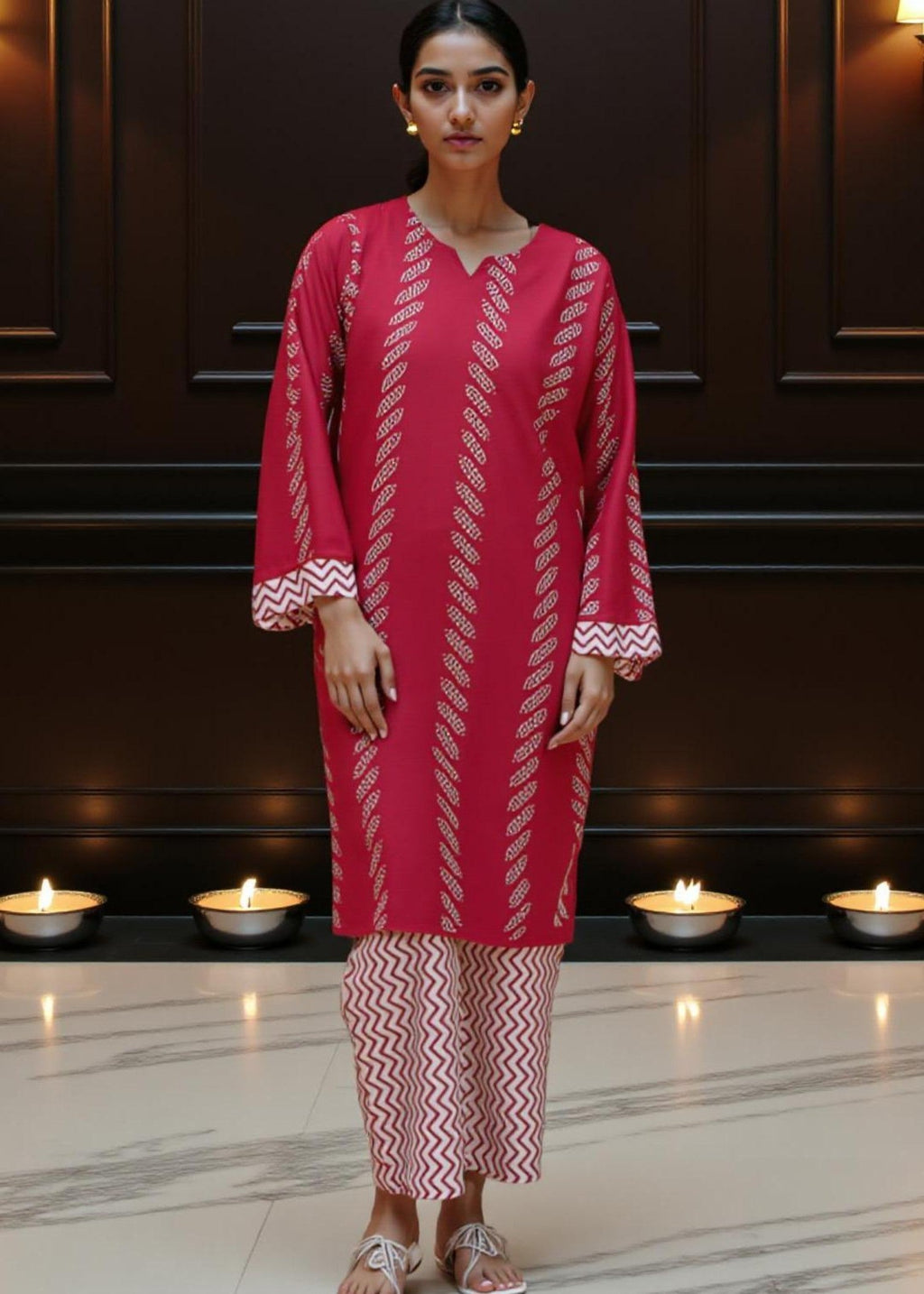 Anabya Garments Contrast Pink Women 2pcs