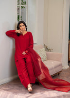 Akhrot Clothing Deep red Farshi Women 3pcs