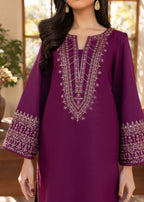 Shehroz Fashion PURPLE LUXE LAWN EMBROIDERY DRESS Women 2pcs