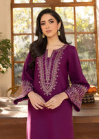 Shehroz Fashion PURPLE LUXE LAWN EMBROIDERY DRESS Women 2pcs