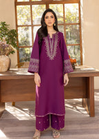 Shehroz Fashion PURPLE LUXE LAWN EMBROIDERY DRESS Women 2pcs