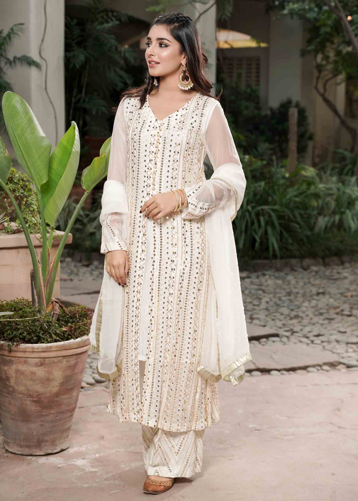 Rang-e-Haya Ufaq/White Women 4pcs
