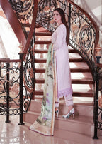 Mehryam Collection Embroidered Khaadi Net Pink Suit Women 3pcs