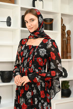 Mardaz Fashion Black Day Dream Floral Maxi Women 3pcs