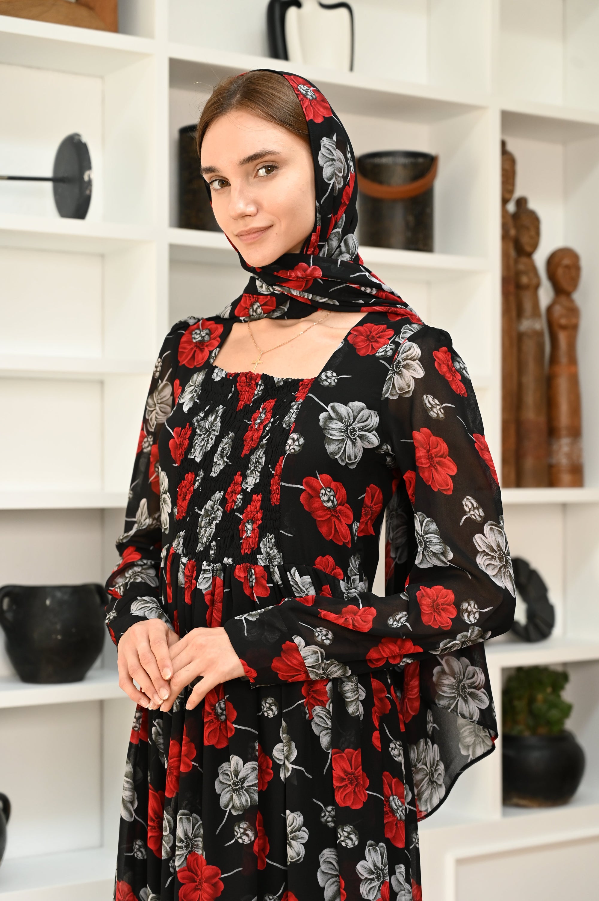 Mardaz Fashion Black Day Dream Floral Maxi Women 3pcs