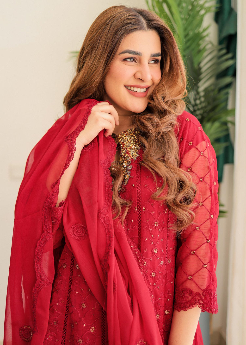 Rangoon Clothing Qurbat Maroon Women 3pcs