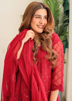 Rangoon Clothing Qurbat Maroon Women 3pcs