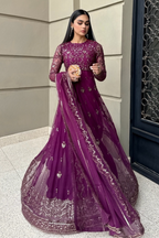 Esra EMBROIDERED NET EMS 24 02 Women 3pcs