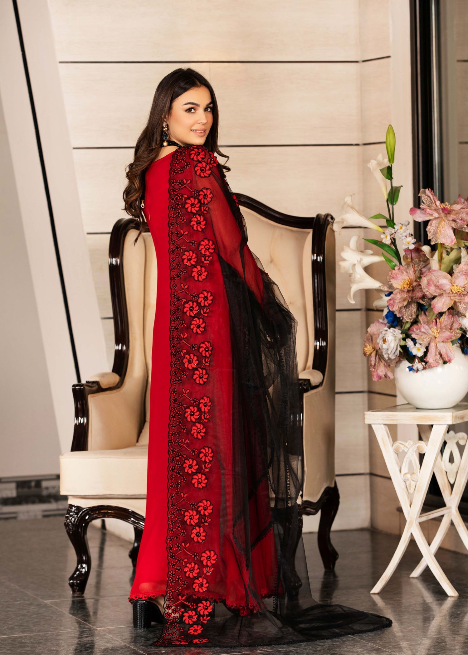 Khuda Baksh Creations Z 285 Red Women 4pcs