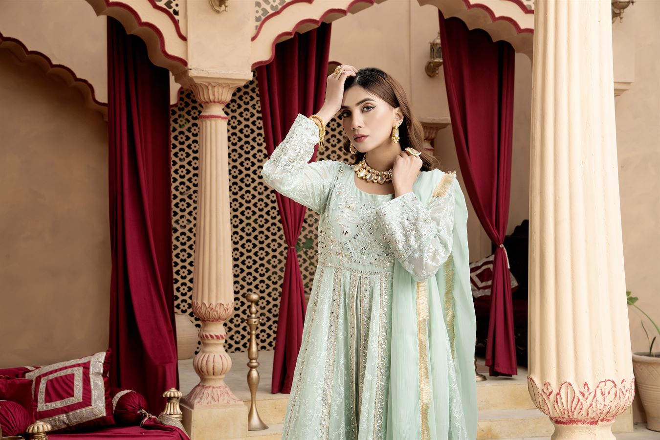 Manahils B 007 PASTEL GREEN Women 3pcs