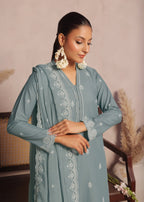 Kumash Textiles Stone Blue Women Stitched Women 3pcs