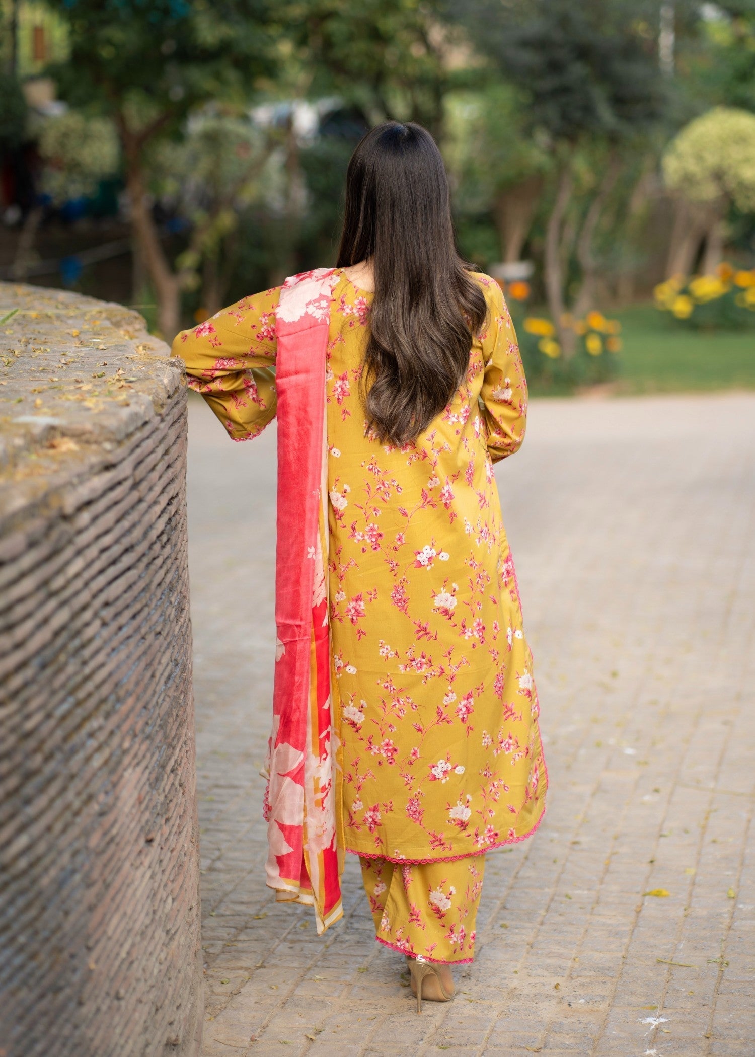 Jazayn LEMON YELLOW CAMBRIC Women 3pcs