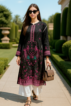 Lakhany Ready to Wear Printed Silk Shirt Women 2pcs
